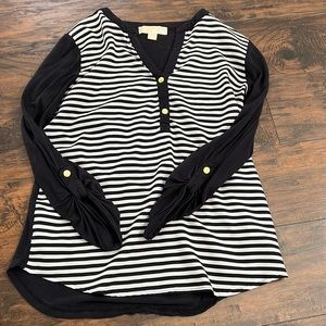 Navy blue striped Michael kors blouse